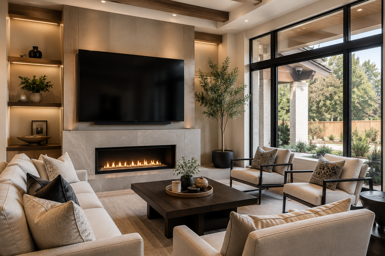 upscale smart home living room